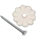 Eat-In Roofing Nail, 7 in L, 80D, White Rosette Finish EA419650